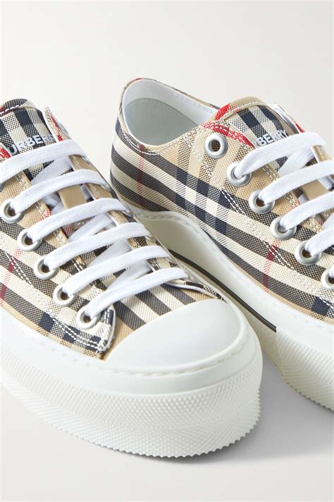 burberry shoes high top|burberry checked canvas sneakers.